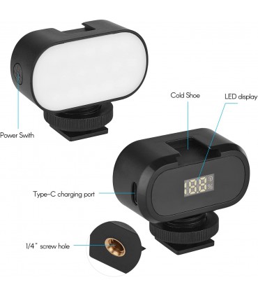 Lampa Led Rgb Compacta Cu Indicator Baterie Compatibila Gopro / Dslr / Mobile