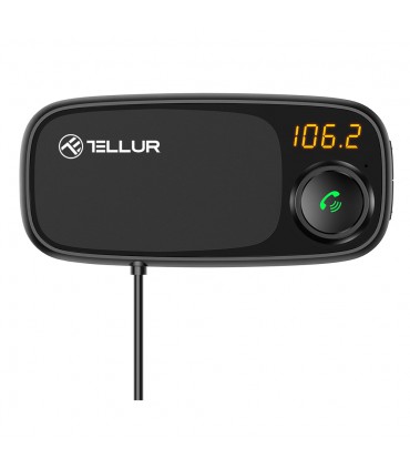 Modulator Fm Tellur Fmt-B6 Cu Suport Magnetic Pentru Telefon, Bluetooth, Microsd, 2 X Usb, Microfon, Negru
