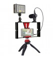 Set Vlogging Pentru Telefon - Trepied, Lampa Led , Microfon