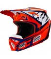 Casca Fox V3 Idol Helmet, Ece Portocaliu/Albastru